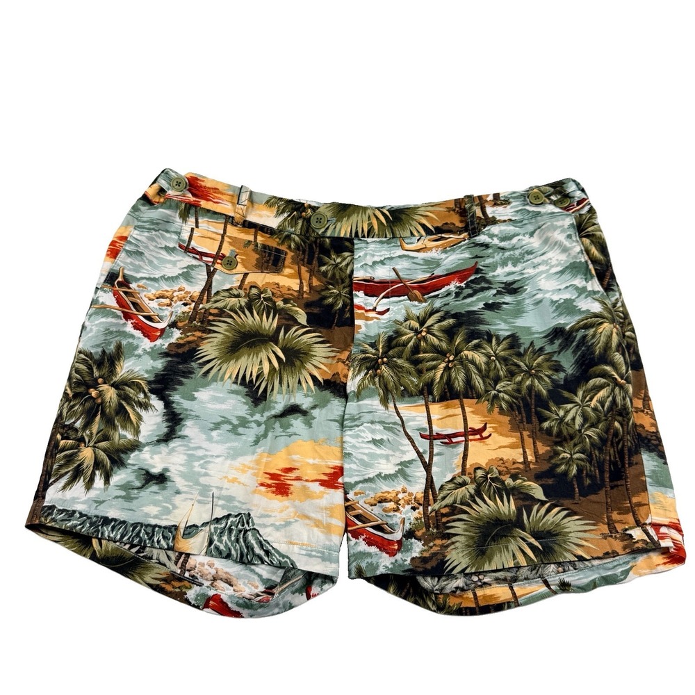 Freemans Sporting Club Hawaiian Scenic Shorts 36 USA Made Canoe Palm Mesh Lined